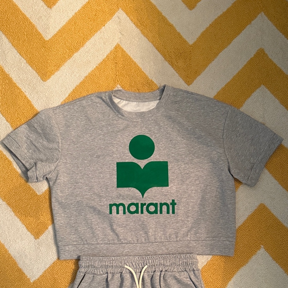 Isabel Marantish… from Boutique shop Gray and Green Crop Sweatshirt and skirt